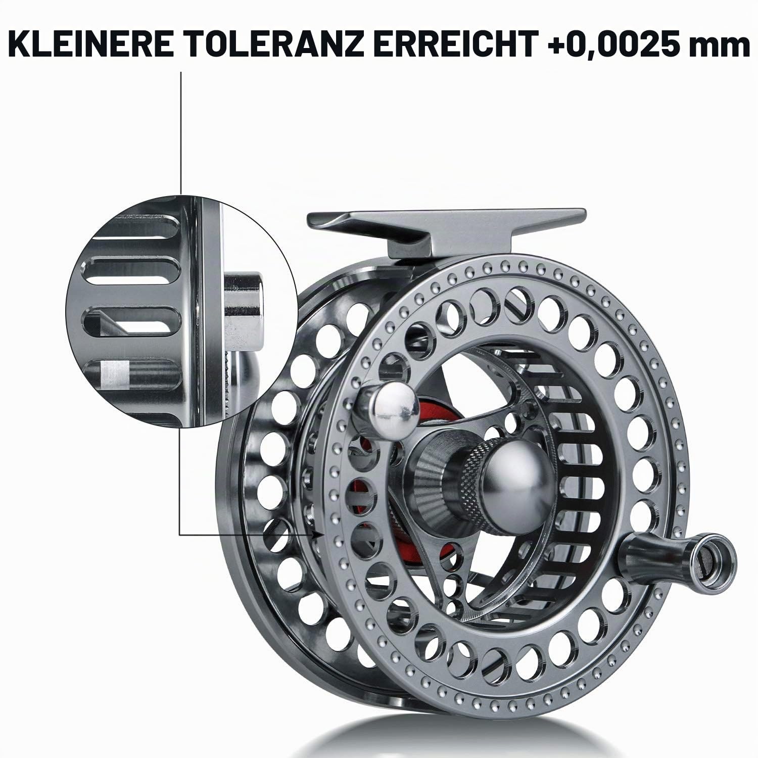 Sougayilang Fliegenfischerrolle Ultraleicht, oxidationsbeständig, CNC-gefrästes Gehäuse und Spule aus Aluminiumlegierung Fliegenfischerrollen Größe 5/6, 7/8-C5/6