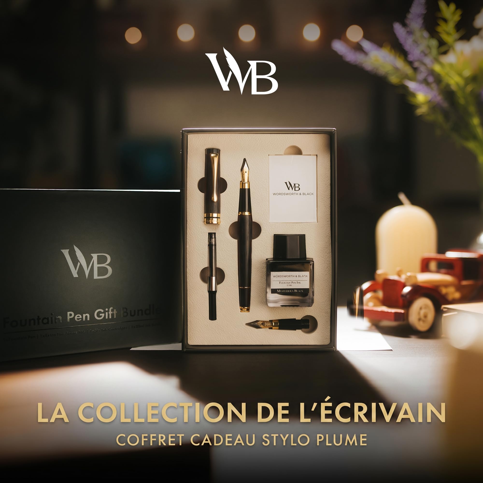Wordsworth & Black Stylo Plume en Bois de Bambou, Plume M + EF