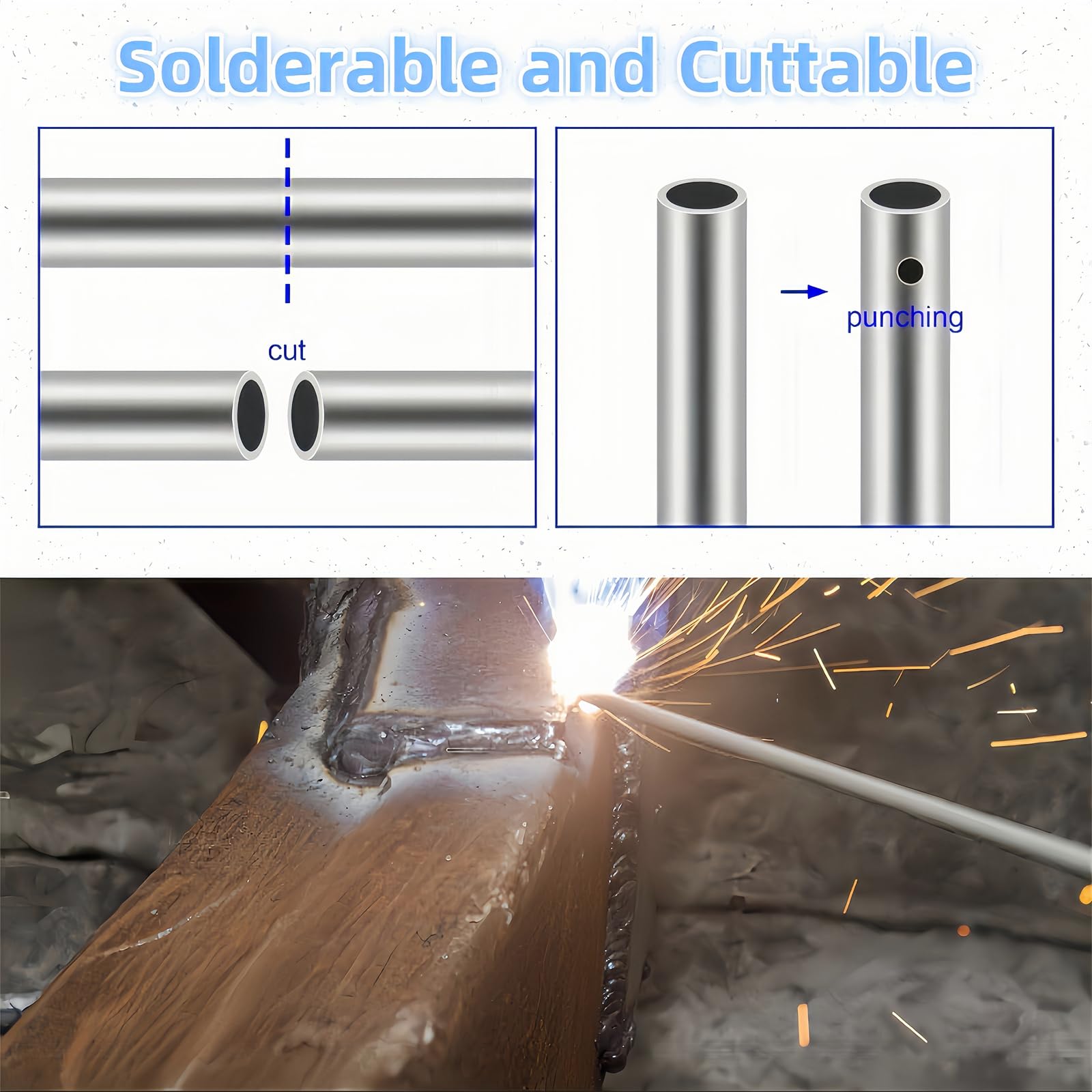 Boxonly Lot De 2 Tubes Capillaires En Acier Inoxydable 304 - 6 Mm X 8 Mm X 1 Mm D'épaisseur De Paroi - Tubes Capillaires Droits Sans Couture - Longueur : 250 Mm