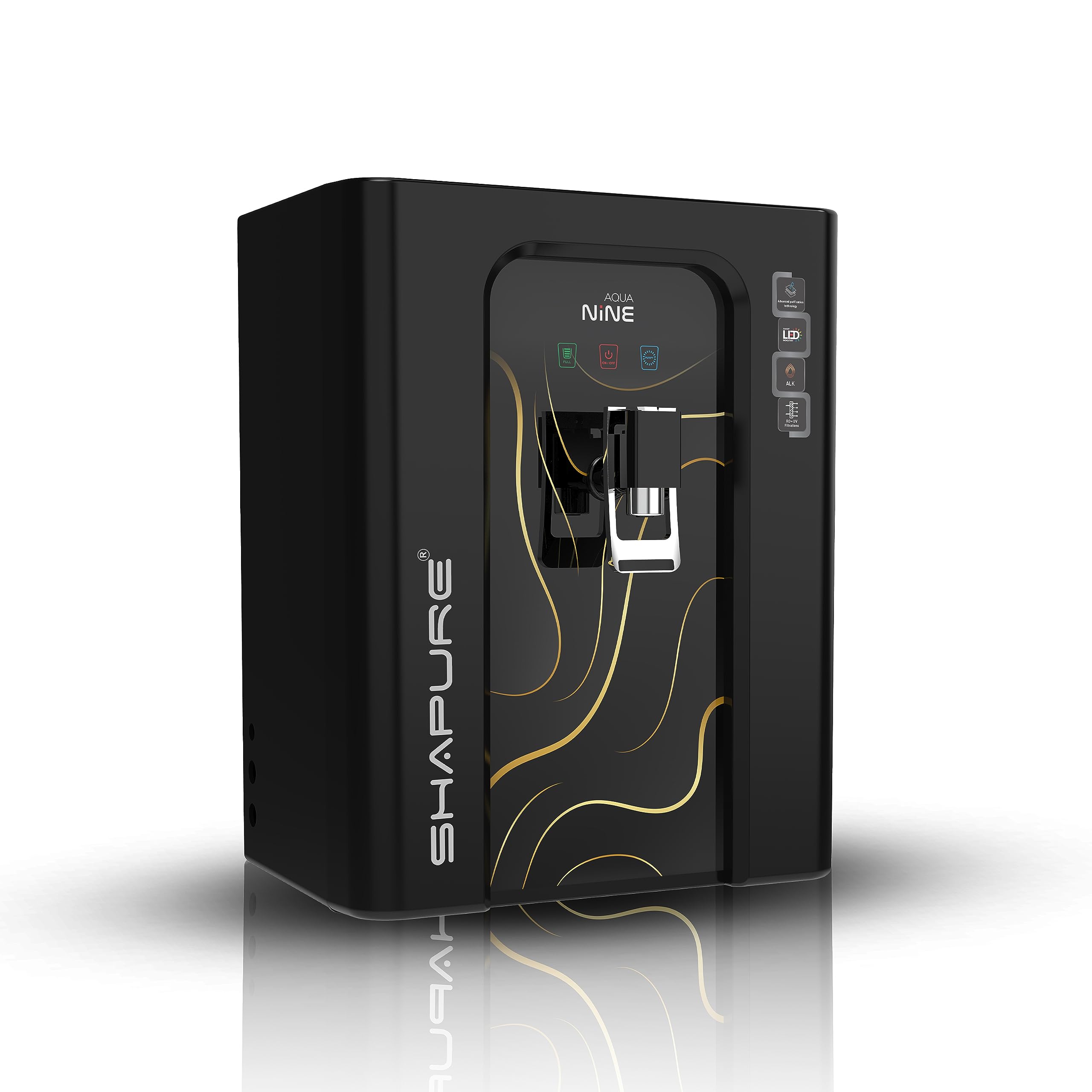 Shapure Aqua Nine RO Water Purifier | 9 Stage - RO + UV + mTDS + Copper + Alkaline + Carbon + Sediment + Prefilter | 10L Storage Tank | Suitable for borewell, tanker, municipal water (AquaNine N 902)