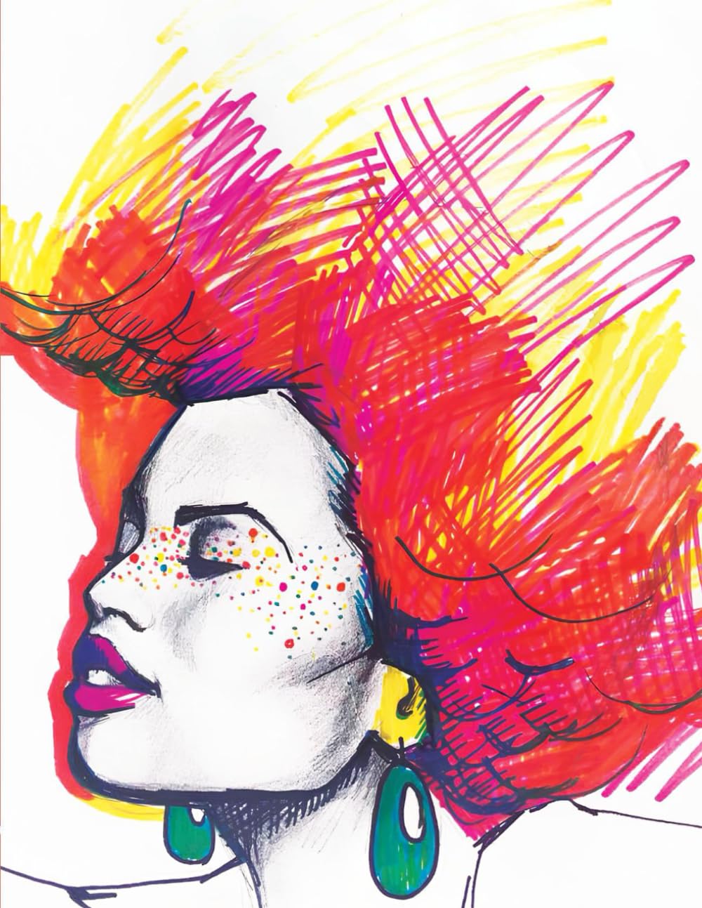 FEMME ON FIRE NOTEBOOK - COLLEGE RULED - 120: UNIQUE WOMEN OF THE WORLD - ORIGINAL FEMME ART - FRECKLES EDITION
