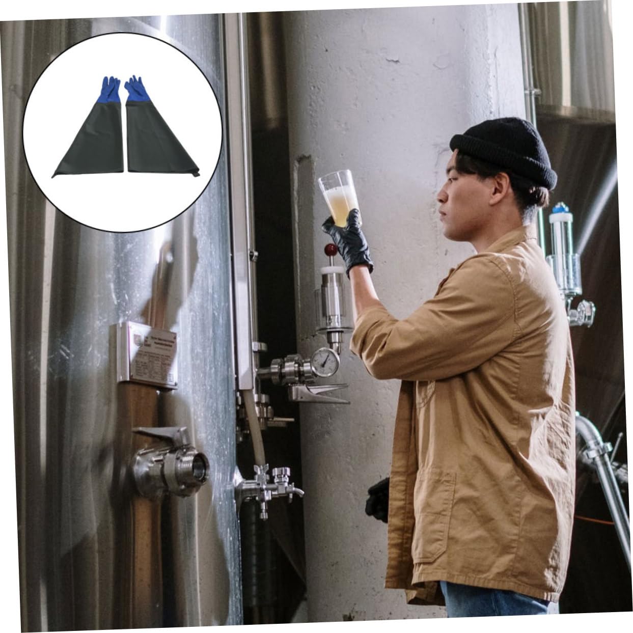 Guantes de Pvc Antideslizantes de Alta Resistencia para Uso Industrial | 1 Par, Impermeables, Diseño Creativo, para Industria del Petróleo y Minería del Carbón