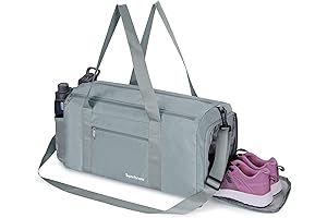 Dark Gray Gym Bag for Men and Women: Small Duffel with Wet...