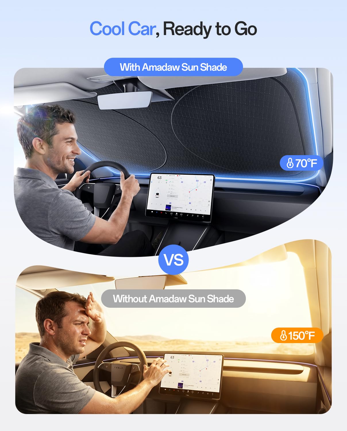 Pare-soleil pour Tesla Model 3 : sur mesure pour Tesla Model 3 (2017-2026)