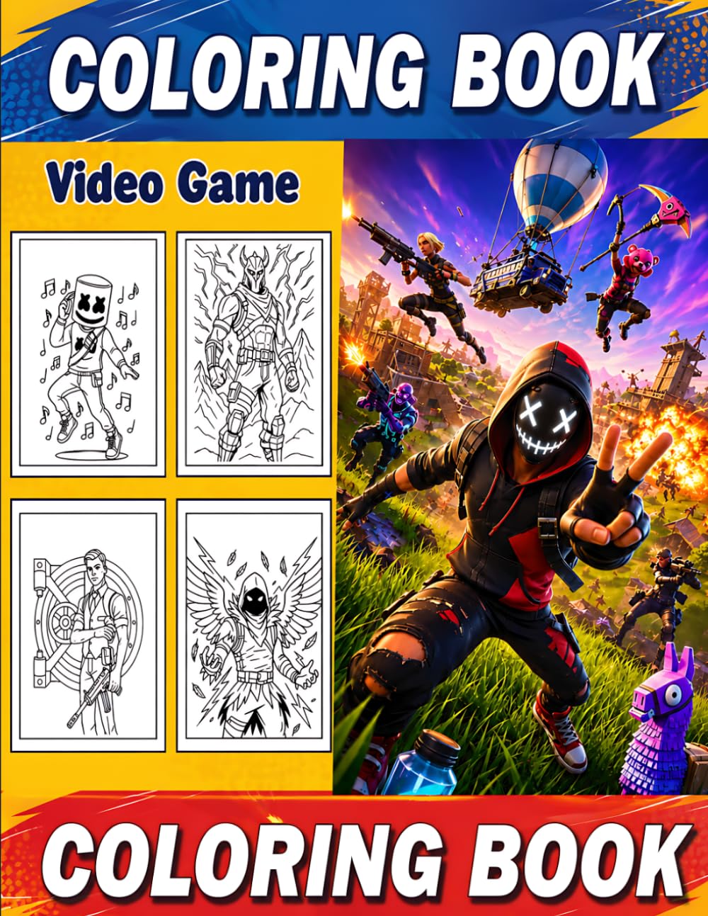 COLORING BOOK VIDEO GAME: Fun and Easy Video Game Inspired Coloring Pages for Kids and Teens