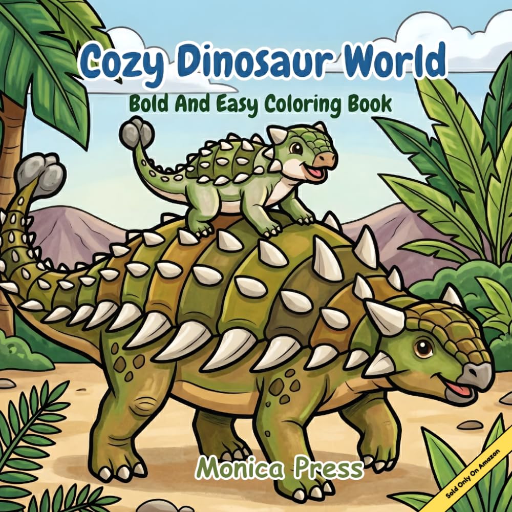 Cozy Dinosaur World: Bold & Easy Coloring Book
