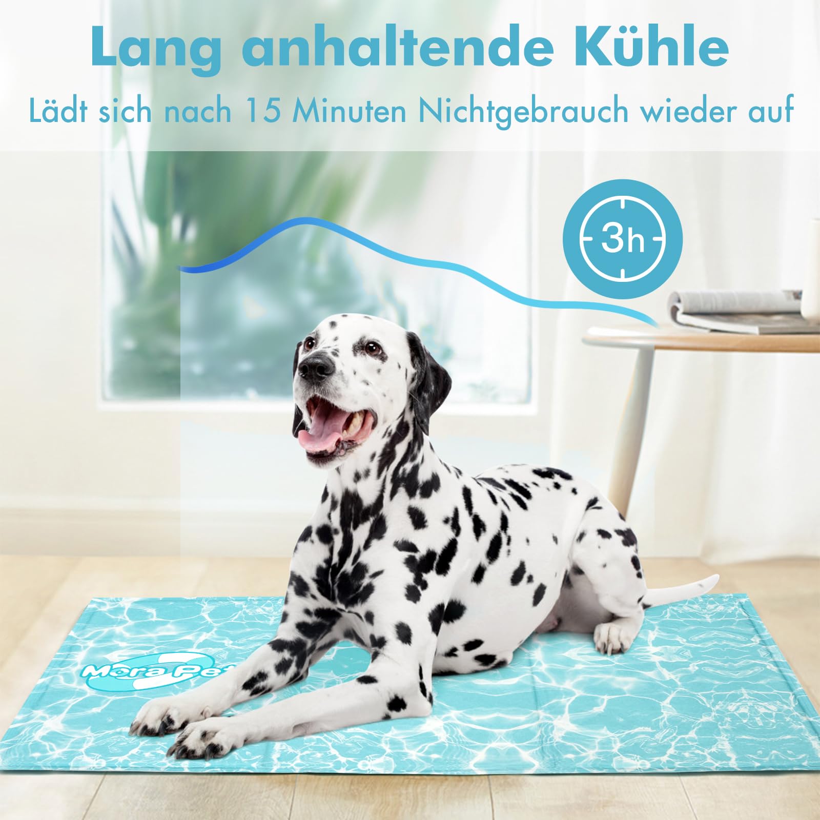Pawtasy Kühlmatte Hund, Kühldecke für Hunde und Katzen, Kühlkissen mit Ungiftiges Gel, Hundekühlmatte Selbstkühlend für Große Mittelgroße Haustiere, Kühlende Hundematte - XL 100 x 60 cm