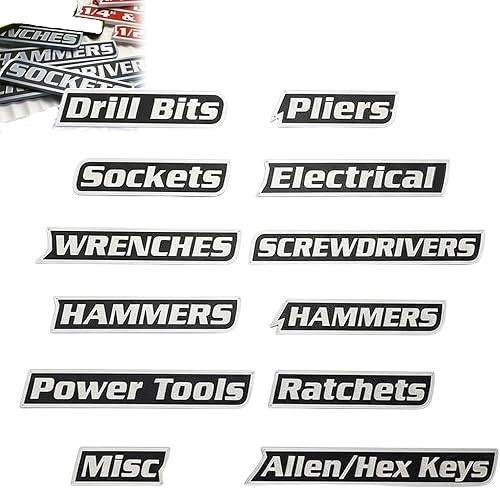 Paquete de 12 etiquetas magnéticas para caja de herramientas, etiquetas impresas en 3D, accesorios de organización de cajas de herramientas