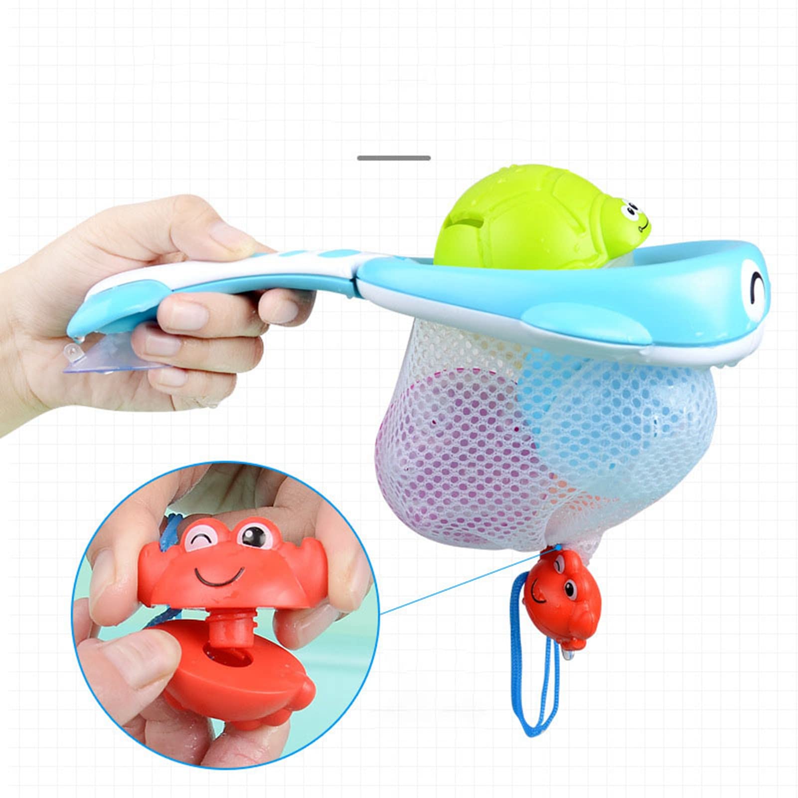 Baby-Badespielzeug, Lustiges Wasserspray, Schwimmendes Netzspielzeug für Kleinkinder, Körperkoordinationstraining Zum Baden, Hochwertiges Kunststoffmaterial