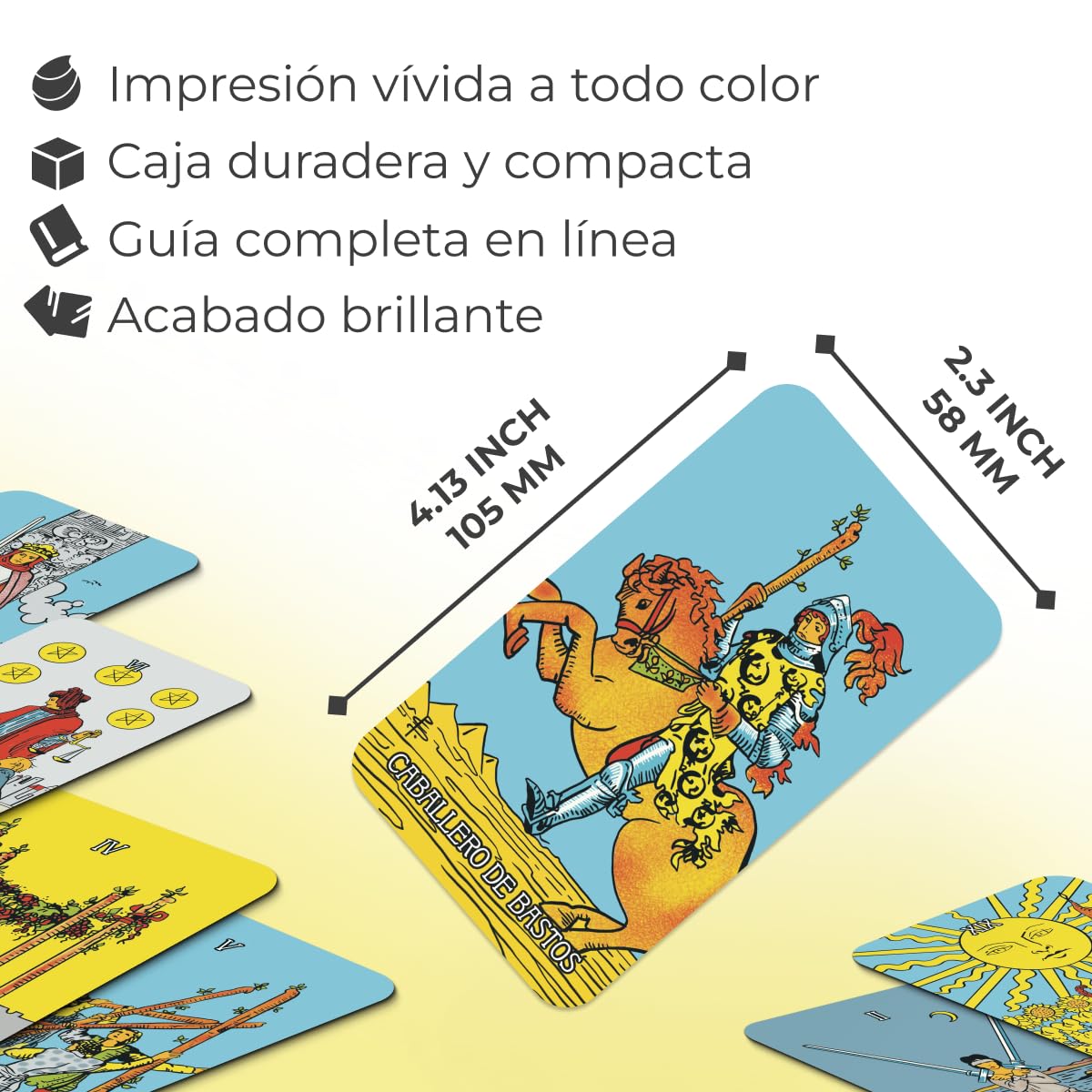 OMNITO Original Tarot Cards in Spanish | 78 Card Deck | Pocket-Sized (4.13