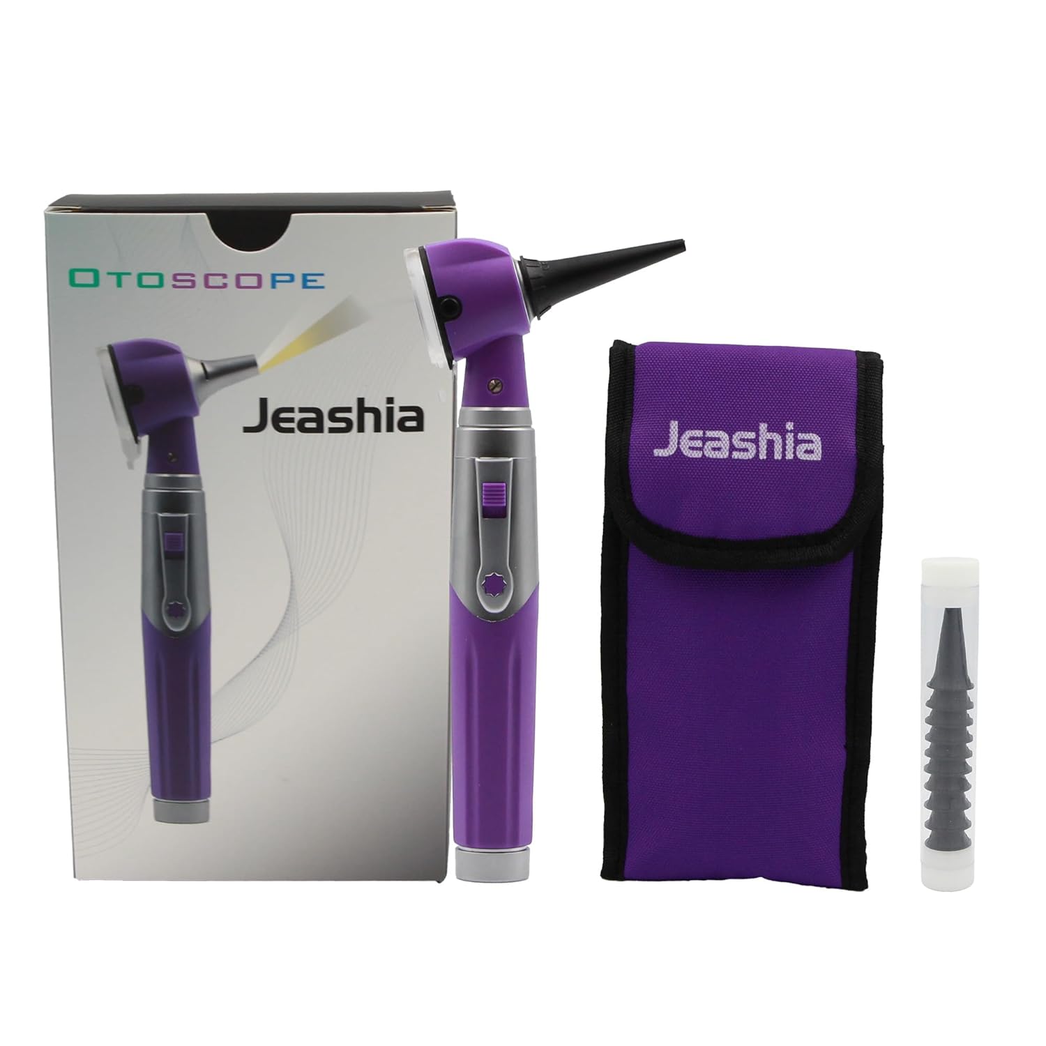 Professional Otoscope with 2-in-1 White & Yellow Light Perfect Ear Inspection Tool for Doctors, Nursing & Medical Students (Purple)