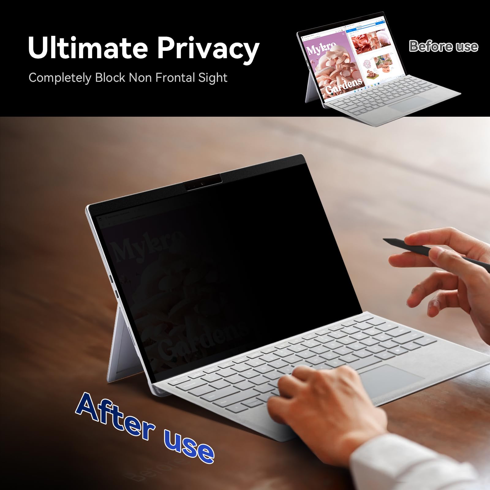 Filtro Privacidad Magnetico para Microsoft Surface Pro 9/Pro 8/Pro X, 13 Pulgadas Protector de Pantalla para Surface, Extraíble Screen Protector Anti luz Azul Antiespia Antirreflejos