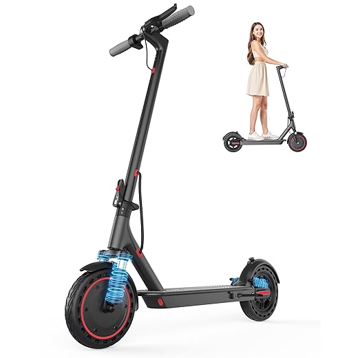 VOLPAM Electric Scooter, 350W/500W Powerful Motor, 8.5"/10" Solid Tires, 19/22Mph, 28/21/12 Miles Range,Dual Braking
