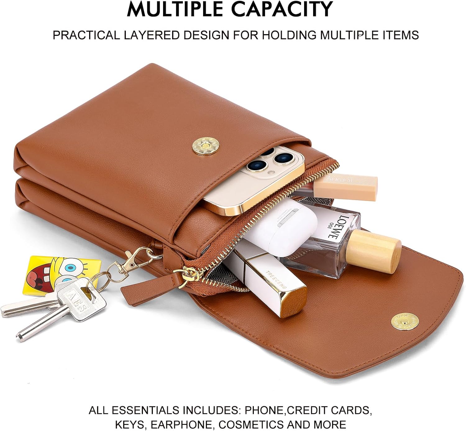 Peacocktion Small Crossbody Bags for Women Travel Cell Phone Bag Wallet Purses with Adjustable Strap Trendy - Image 4