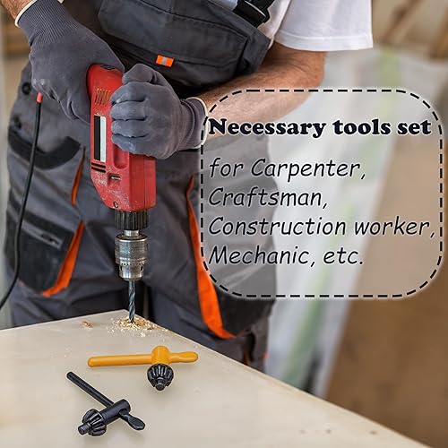 Miniatura 4 de Famgee Llave de repuesto para portabrocas eléctrica, herramienta de sujeción (diámetro del mandíbulo 34 pulgadas  58 pulgadas  12 pulgadas  38