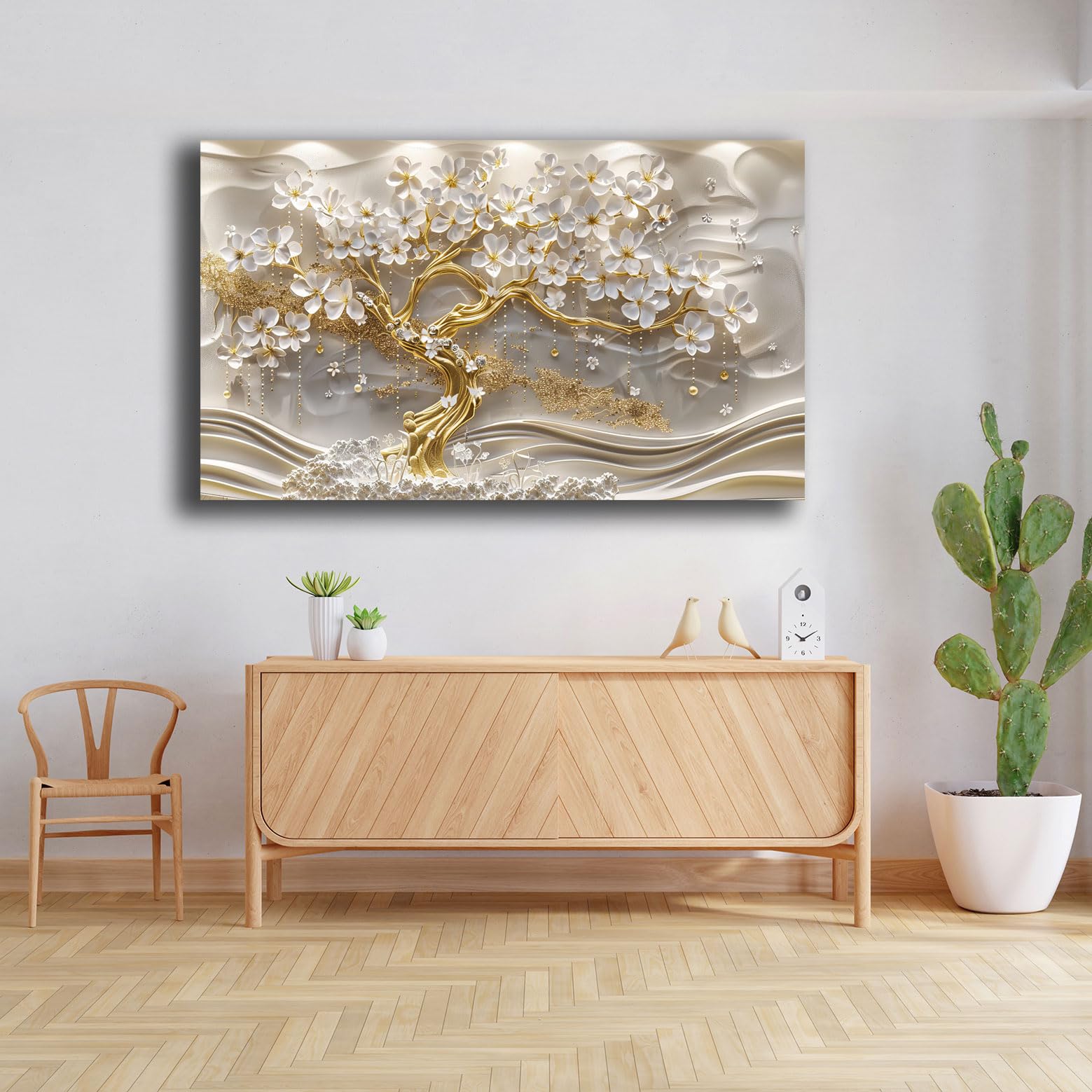Printerland Quadro Moderno soggiorno ALBERO della VITA Astratto Quadri moderni da Parete grande Stampa su tela Canvas Decorazione Murale muro Arredo Camera da letto Salone (12, 50x100 cm)