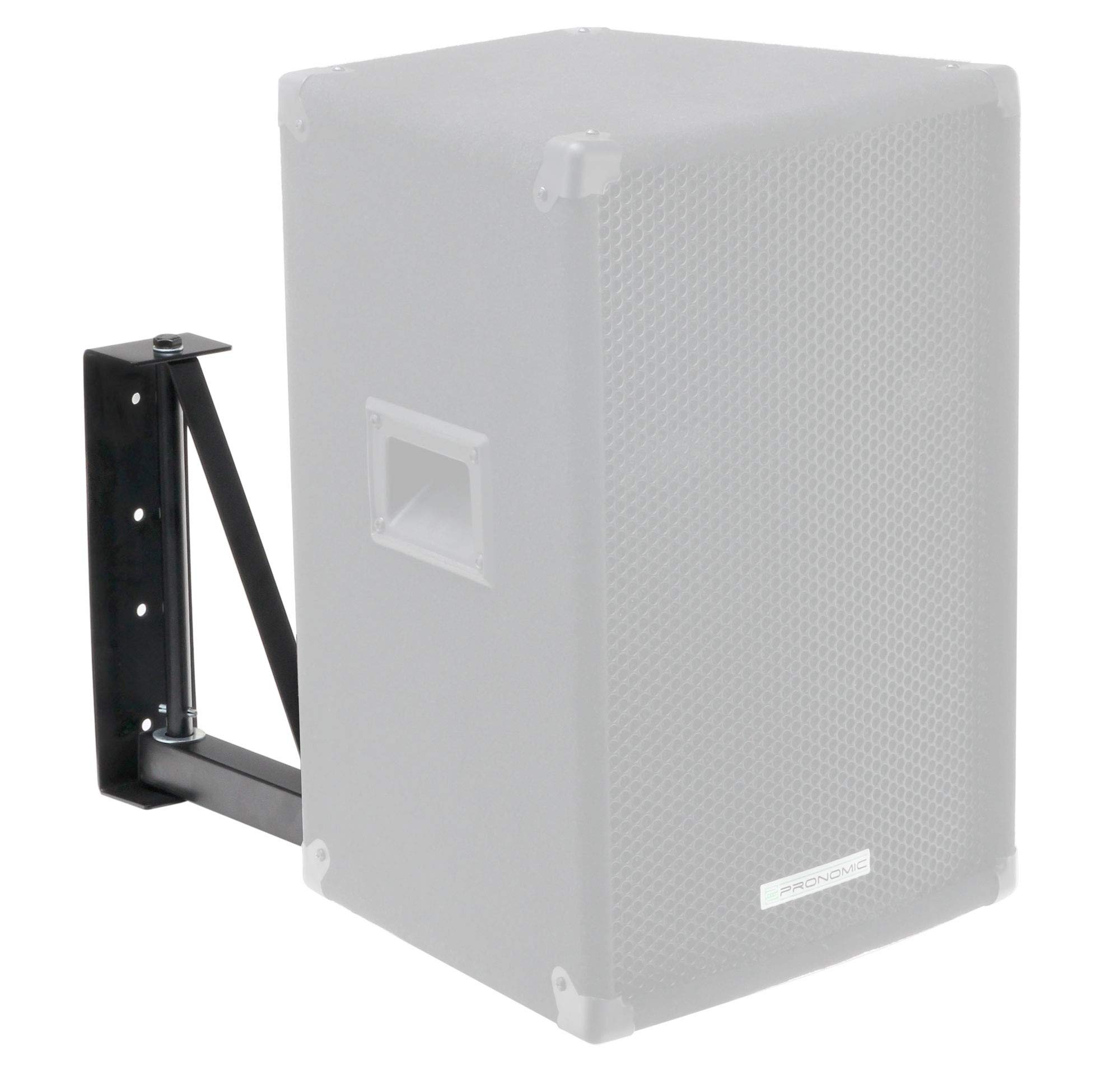Pronomic WSM-2 Boxenwandhalter Paar inkl. Lautsprecherflansch Set - Für die Wandmontage von Lautsprecherboxen - geeignet für Proberaum, Partykeller, Gastronomie, Schule - Gewichtaufnahme: je 18 kg