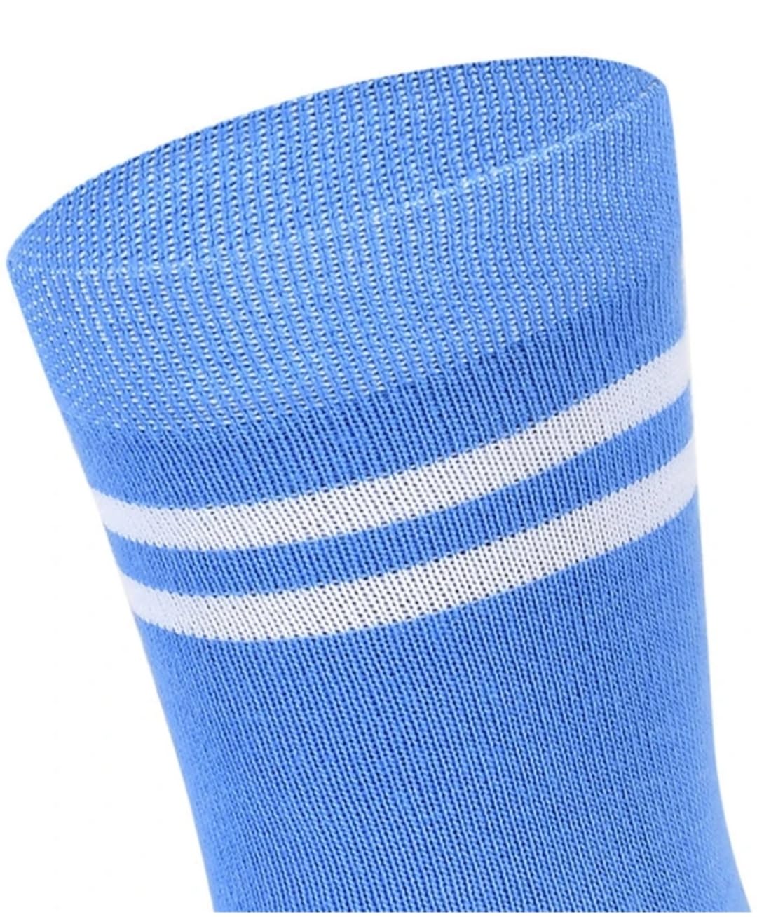 Crew Cotton Socks, Sky Blue with White Stripes, Pack of 5, Casual Athletic Style 1
