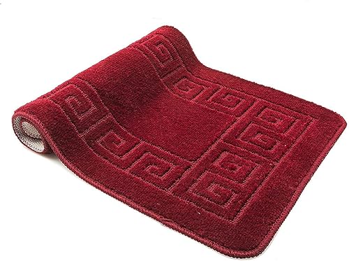 Miniatura 10 de Home Must Haves Juego de baño de 3 piezas con patrón de retazos rosa rosa (18 x 29 pulgadas), tapete de contorno grande (18 x 19 pulgadas), cubierta