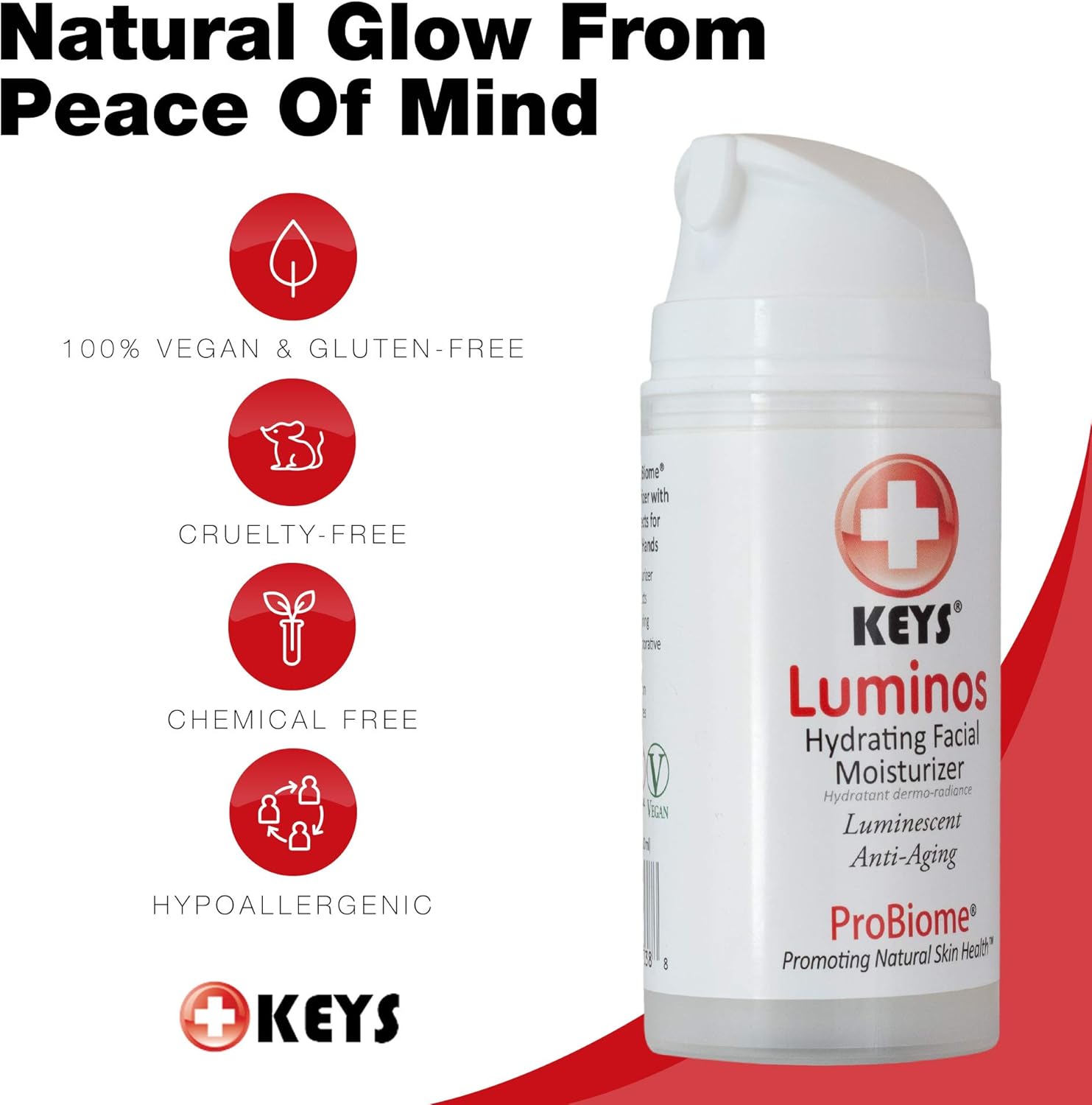 Keys Care Luminos Hydrating Clear Natural Moisturizer - Makeup Base For Radiant Skin - Anti-Aging & Treats Discoloration For All Skin Types
