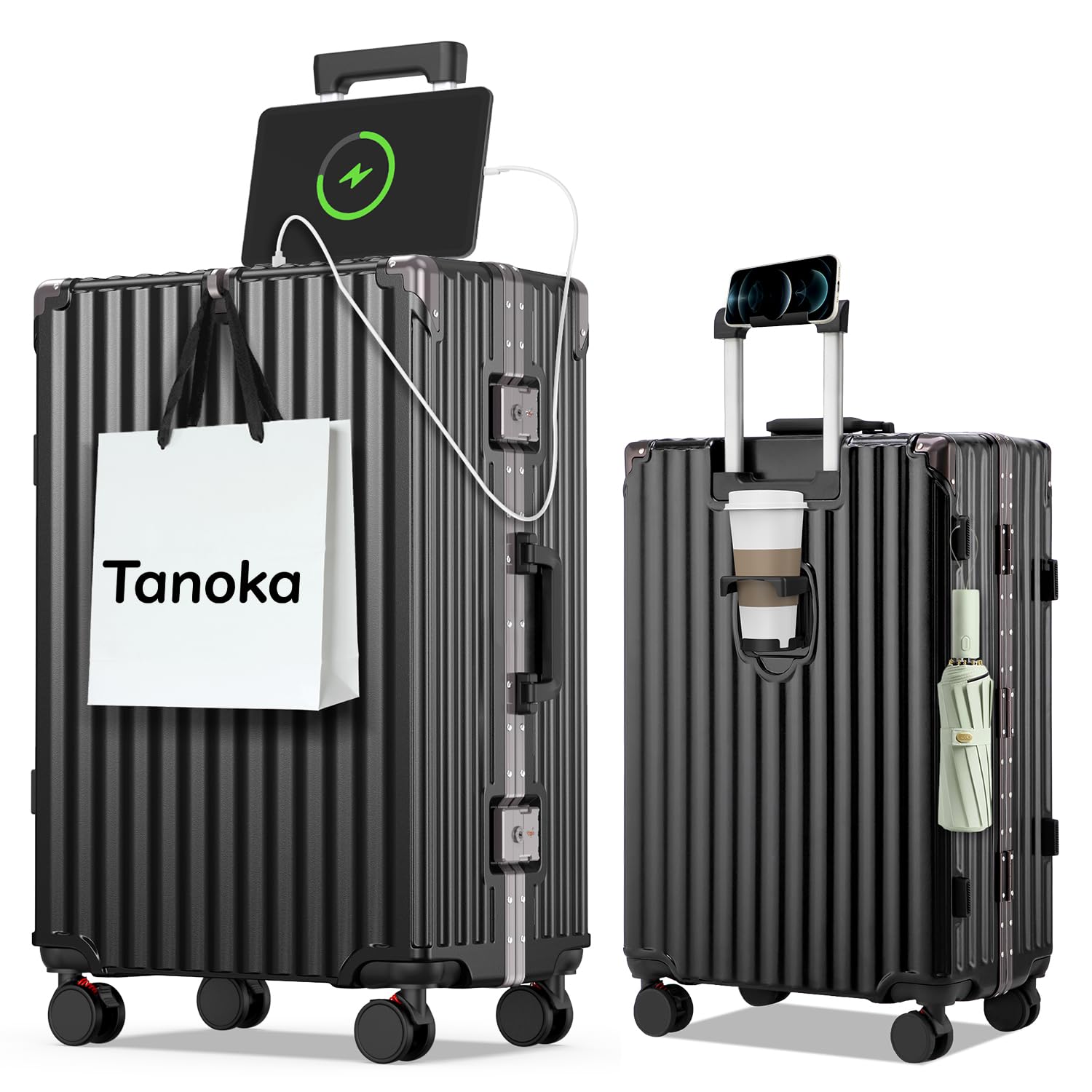Amazon | [Tanoka] スーツケース 機内持ち込み アルミ フレーム