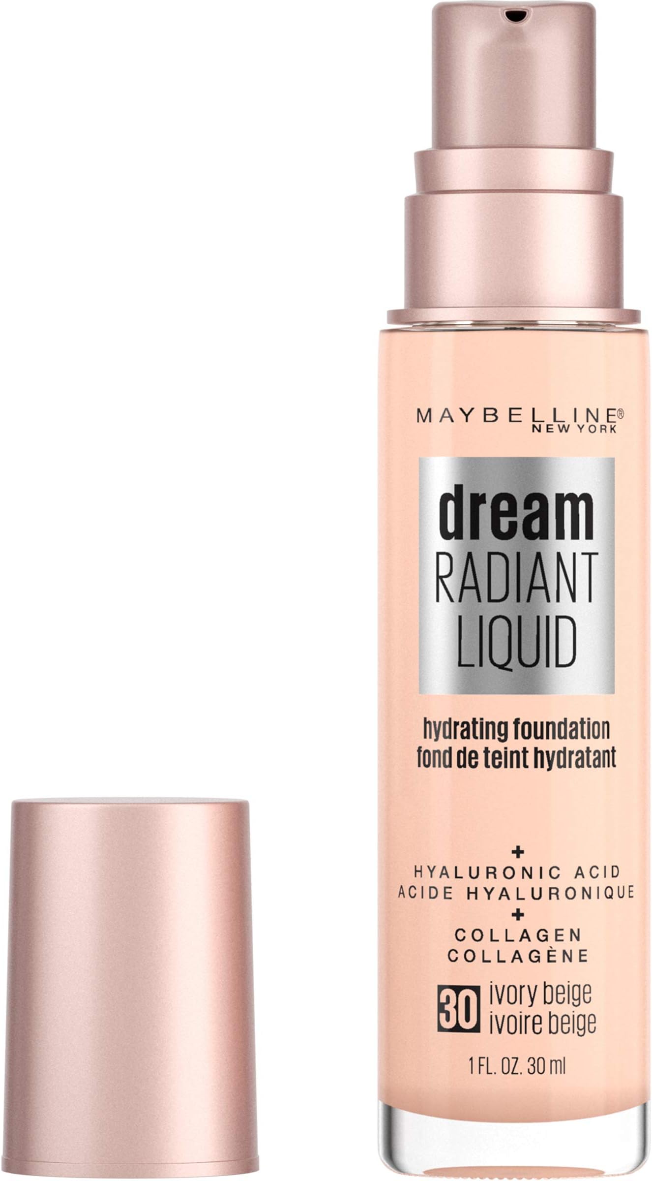 Maybelline (Ivory Beige) - dream Radiant Liquid Medium Coverage Hydrating Makeup, Lightweight Liquid Foundation, Ivory Beige, 30ml