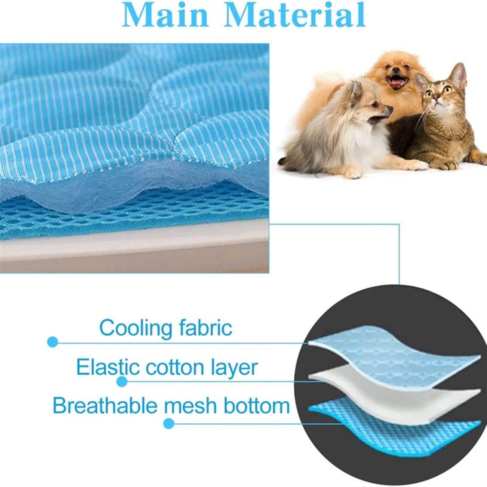 Tapis de Propreté Jetables Dog Summer Cooling Mat Ice Underpad for Dogs Cat Sleeping Pad Keep Reusable Pet Diaper for Small Medium Large Tapis de Propreté Réutilisables(Rosa,XXL 150x100cm)