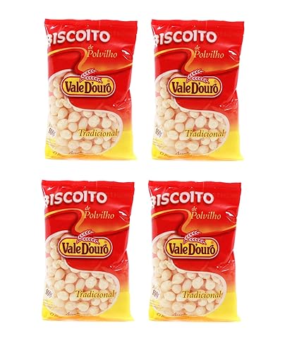 Vale D'ouro Biscoito de Polvilho Tradicional - 3.53 oz - Paquete de 4  Galletas Saladas de Almidón - 3.5 oz - Paquete de 4