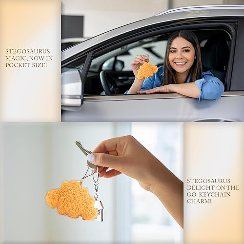 Miniatura 7 de Max Kindly Stegosaurus - Juego de almohadas de pepita de dinosaurio almohada pequeña de 9.5 pulgadas y llavero de 4 pulgadas, almohadas súper suaves