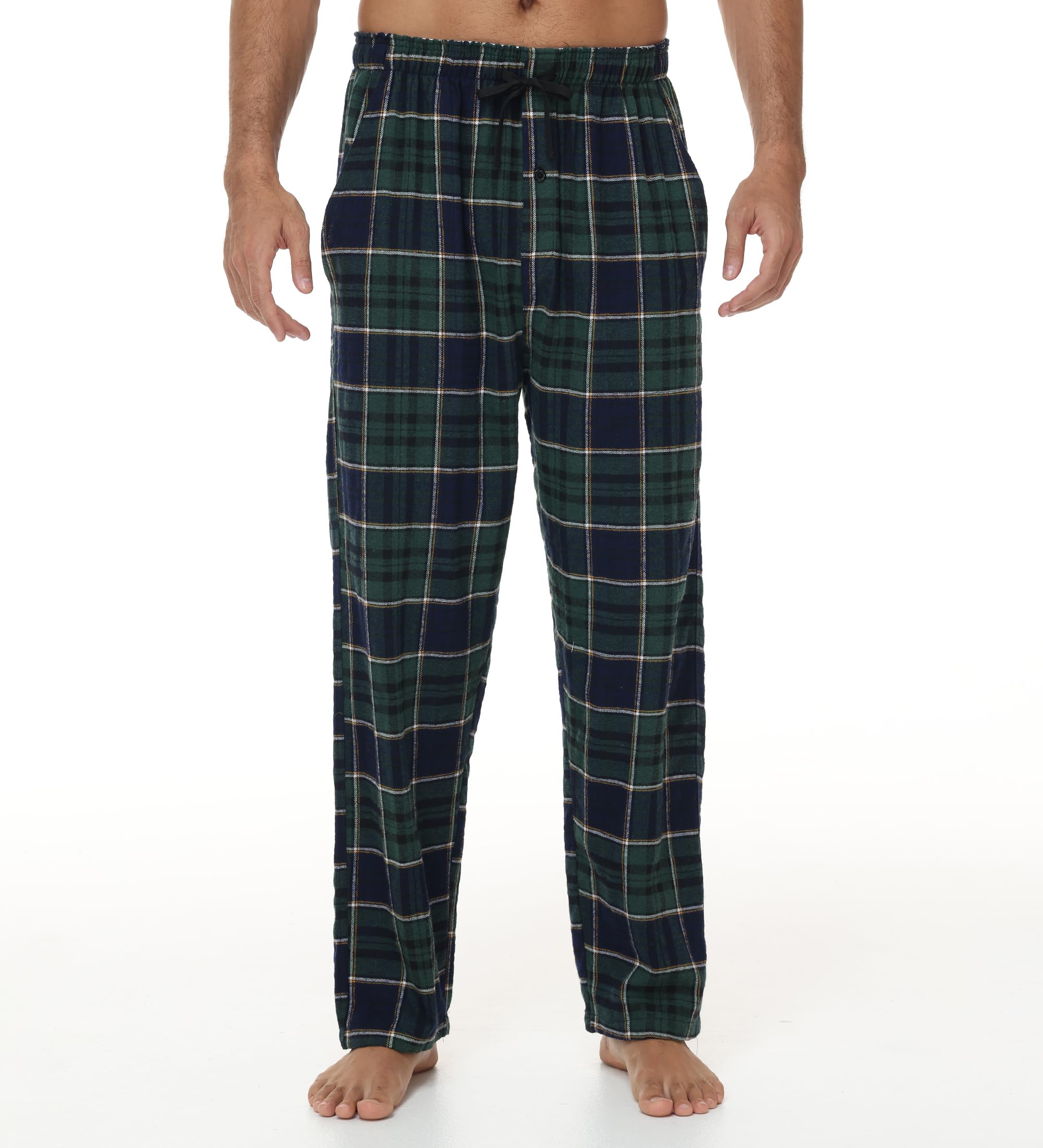 Huayuzh Lot de 3 pantalons de pyjama longs pour homme - Doux et respirant - Avec poches
