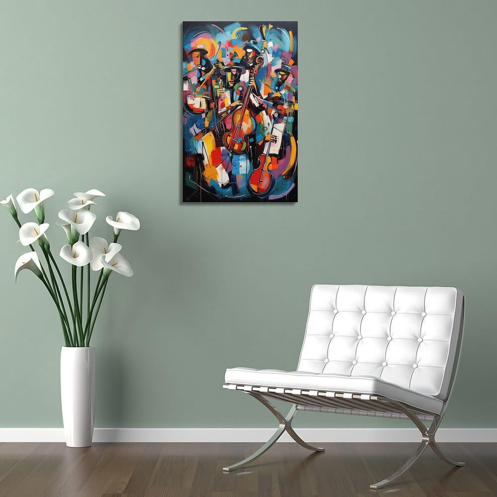 GLJXFP Adesivi artistici da parete con strumenti musicali, poster decorativi su tela, poster decorativi da parete e stampa moderna per camera da letto, poster decorativo per camera da letto, 40 x 60