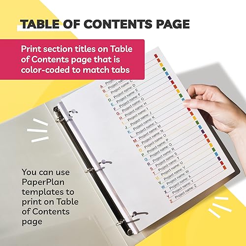 Miniatura 3 de Divisores de carpetas del alfabeto para carpeta de 3 anillas, (3 juegos de 26), tamaño carta de 8.5 x 11, divisores A-Z, fácil organización y máxima