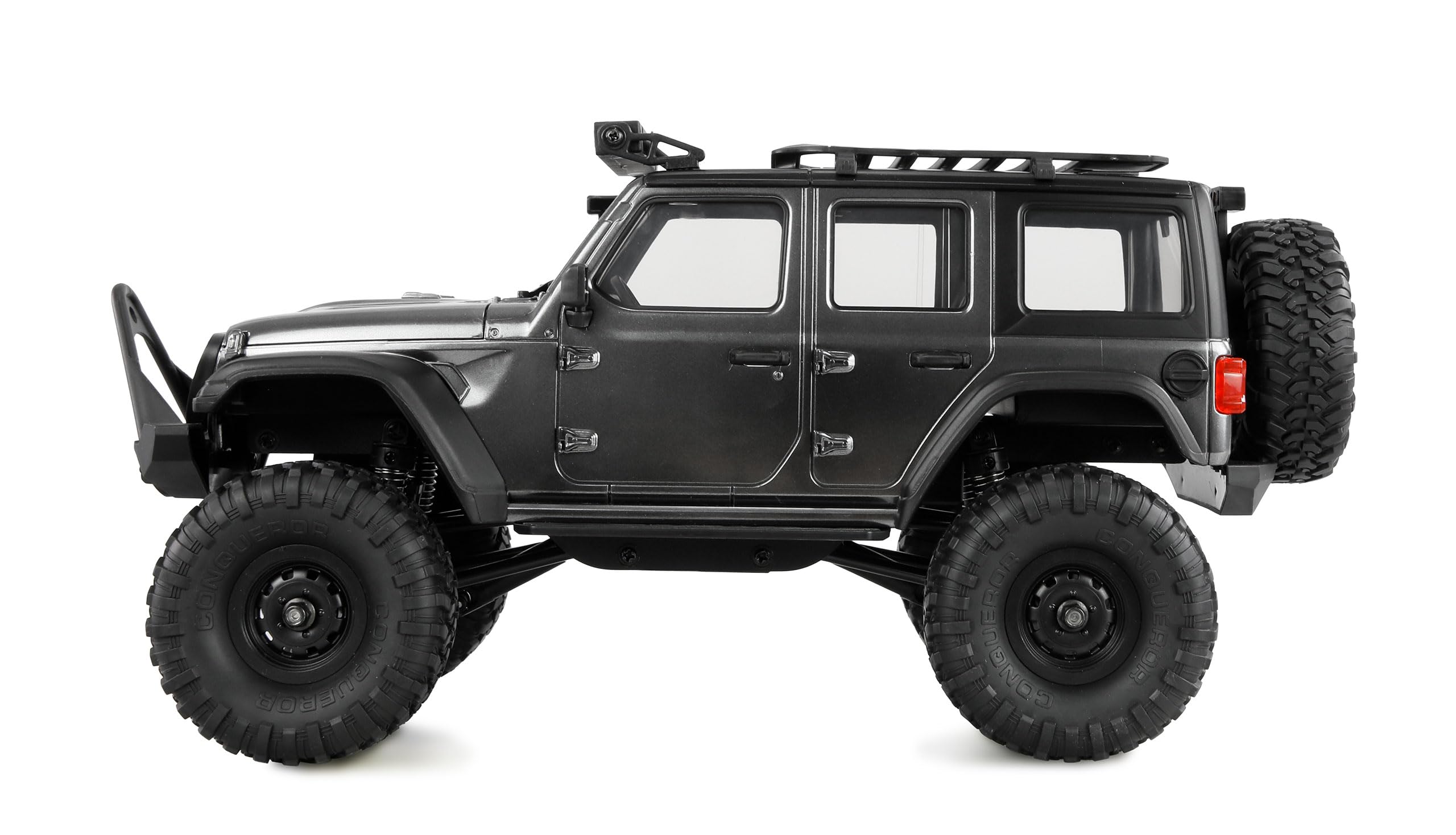 Amewi AMXRock Mini-Crosstrail Scale Crawler 4WD 1:16 RTR szary wraz z pilotem zdalnego sterowania, akumulatorem, kablem do ładowania