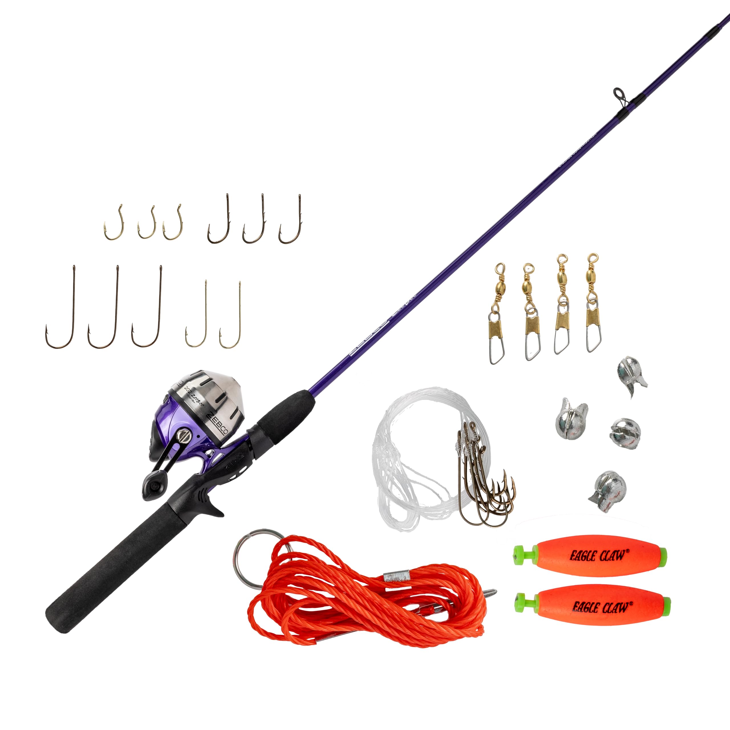 Amazon.co.jp: Zebco 202 Zeebee スピンキャストリールと釣り竿の