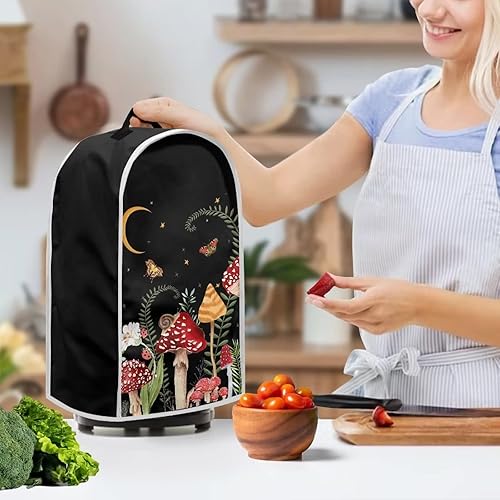 Miniatura 3 de Fundas antipolvo para licuadora de hongos y mariposas del bosque, cubiertas para electrodomésticos pequeños, fundas para cafetera, cubiertas para