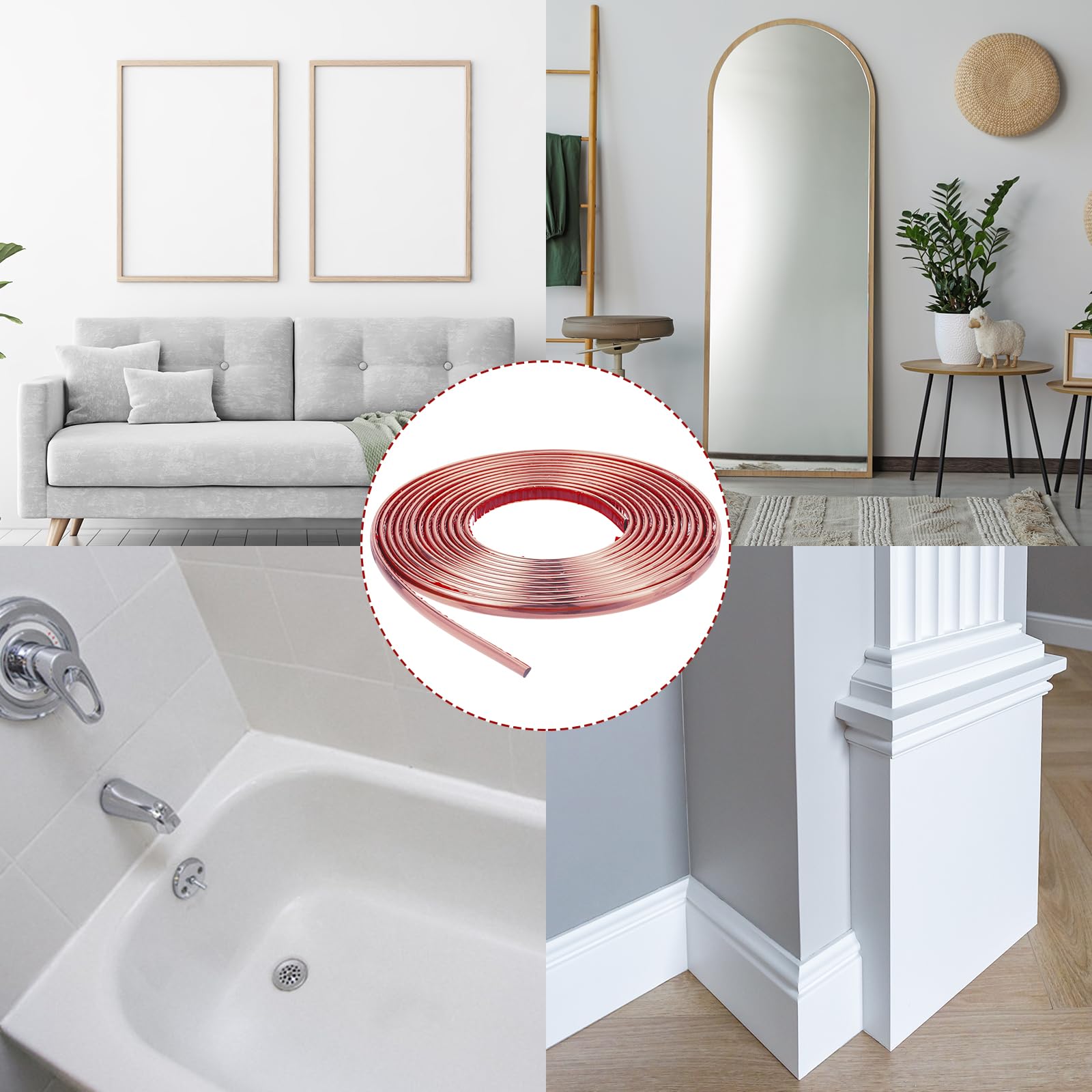 Peel And Stick Flexible Wall Molding Trim - Golden Finish, 0.3 Ft X 118 Ft, Waterproof, No Tools Needed