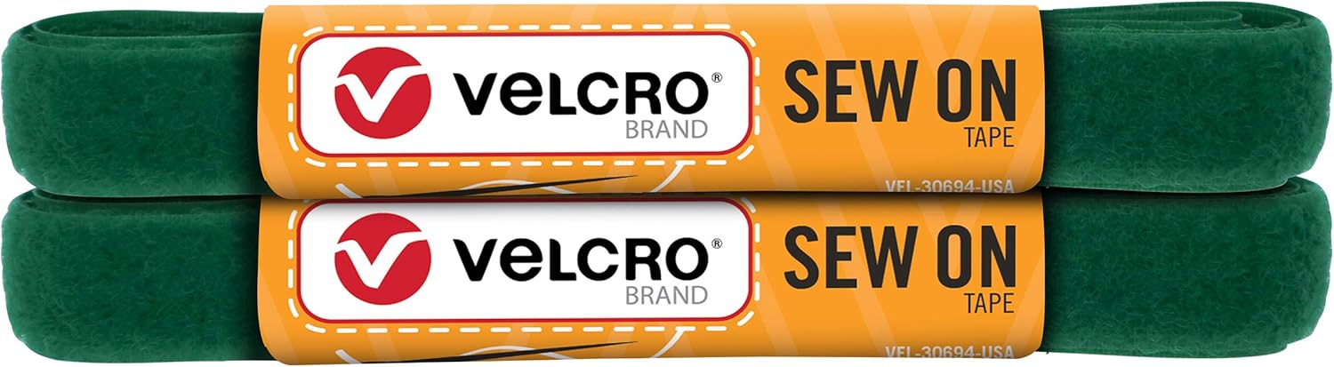 VELCRO Brand Cinta para coser de 4 pies x 34 pulgadas para telas, ropa y manualidades, sustituye a broches y botones, corta tiras a longitud, verde