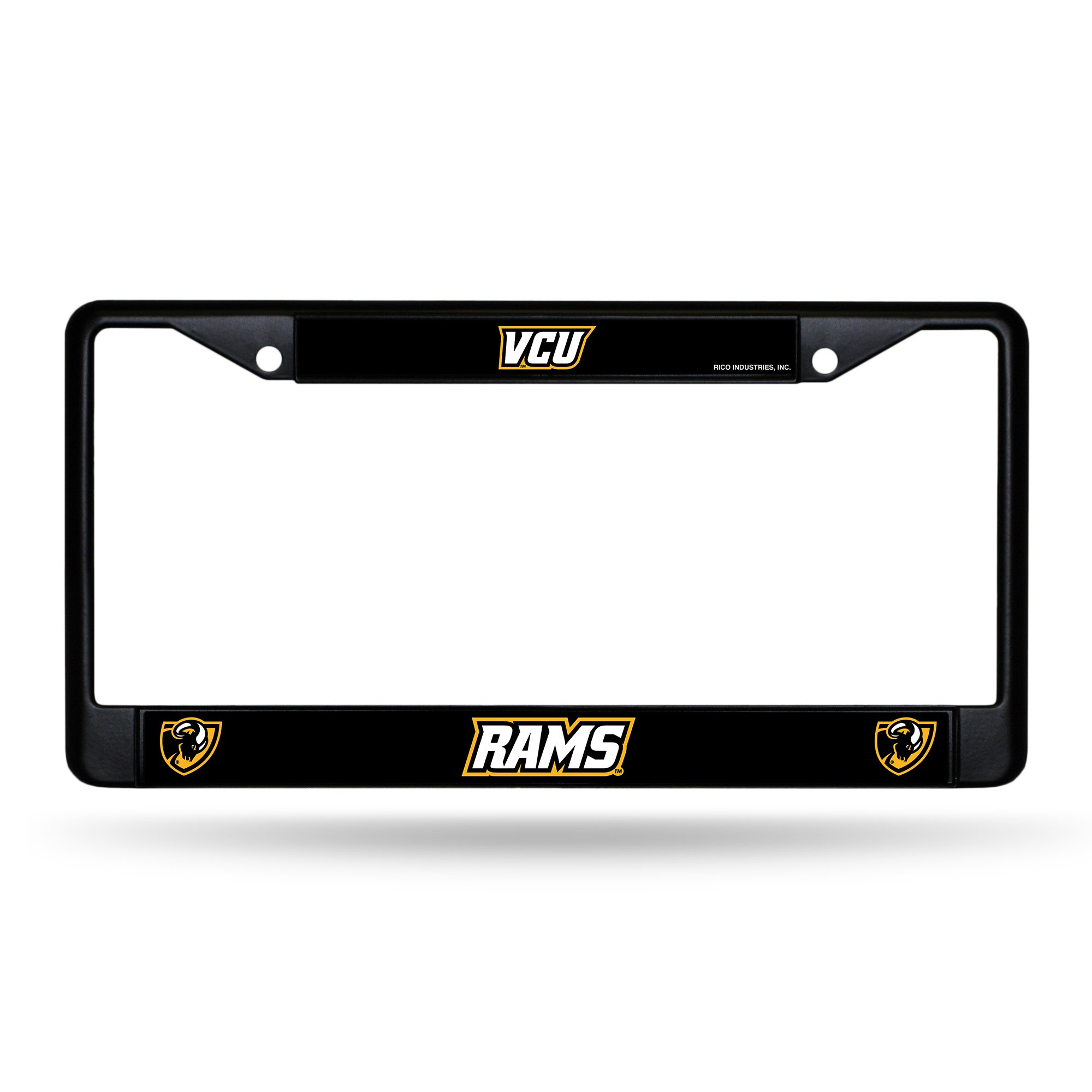 Rico Industries NCAA Standard Black Chrome Frame with Decal Inserts 12" x 6" Car/Truck Auto Accessory