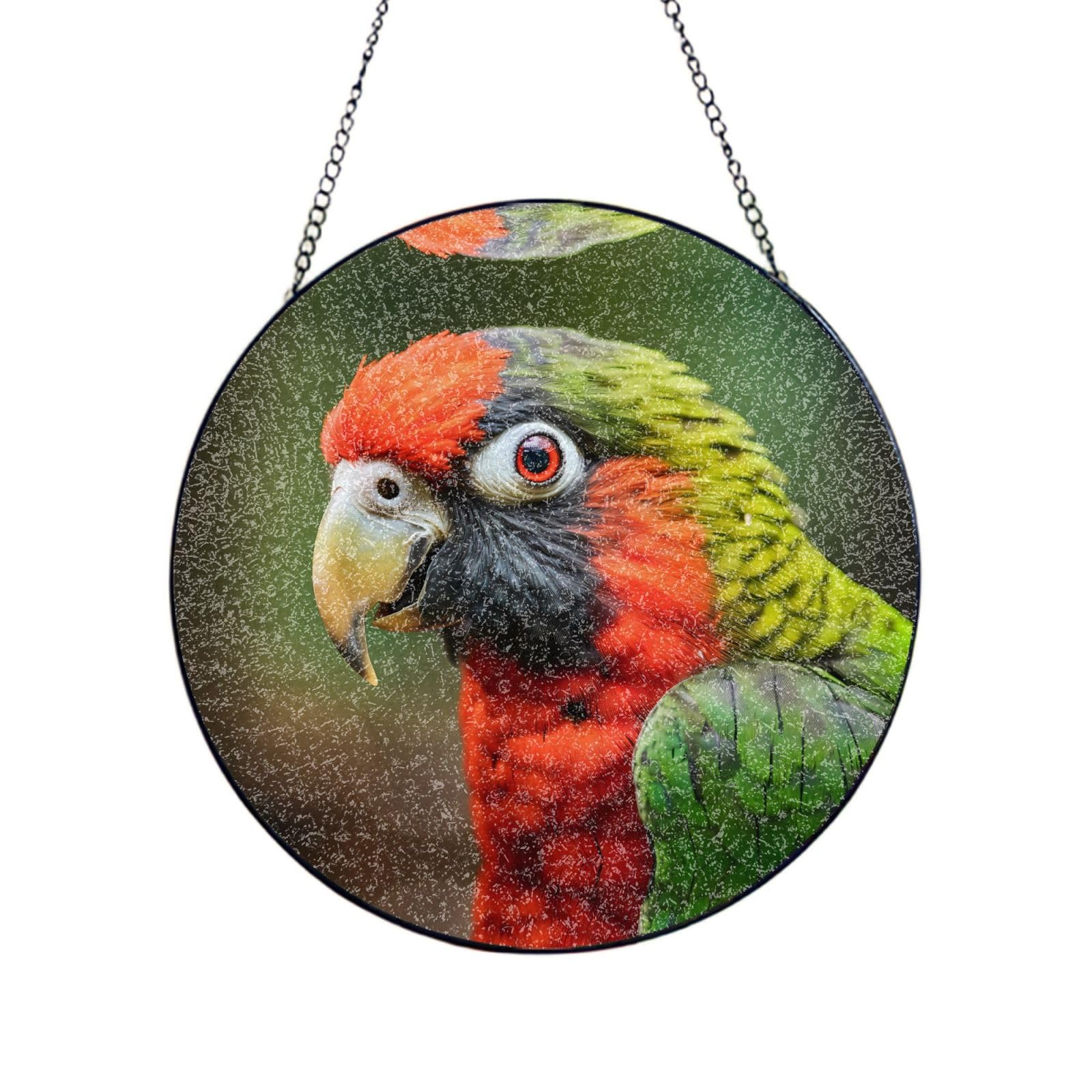 Phayah Cockatoo Print Stained Glass Window Hanging Sun Catchers Decoration Mother'S Day Birthday Gifts For Home Garden Porch 4in（10cm）