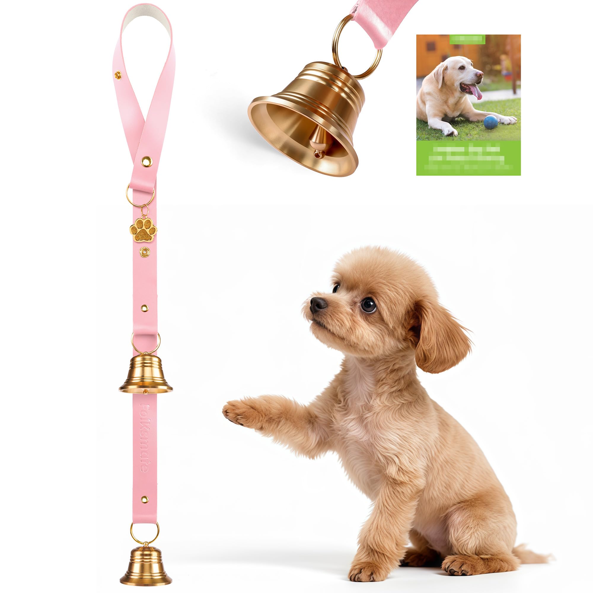 FOLKSMATE Leather Dog Door Bells