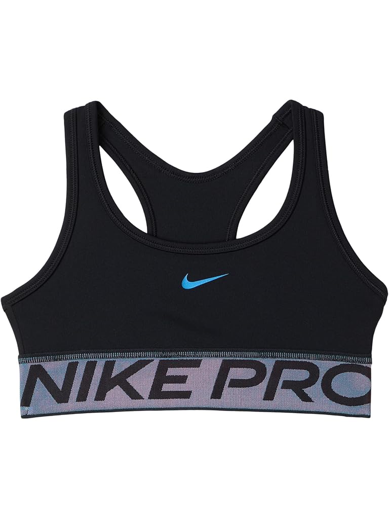 Black Nike Pro Swoosh Sports Bra with Shine Accents (Little Kid/Big Kid)