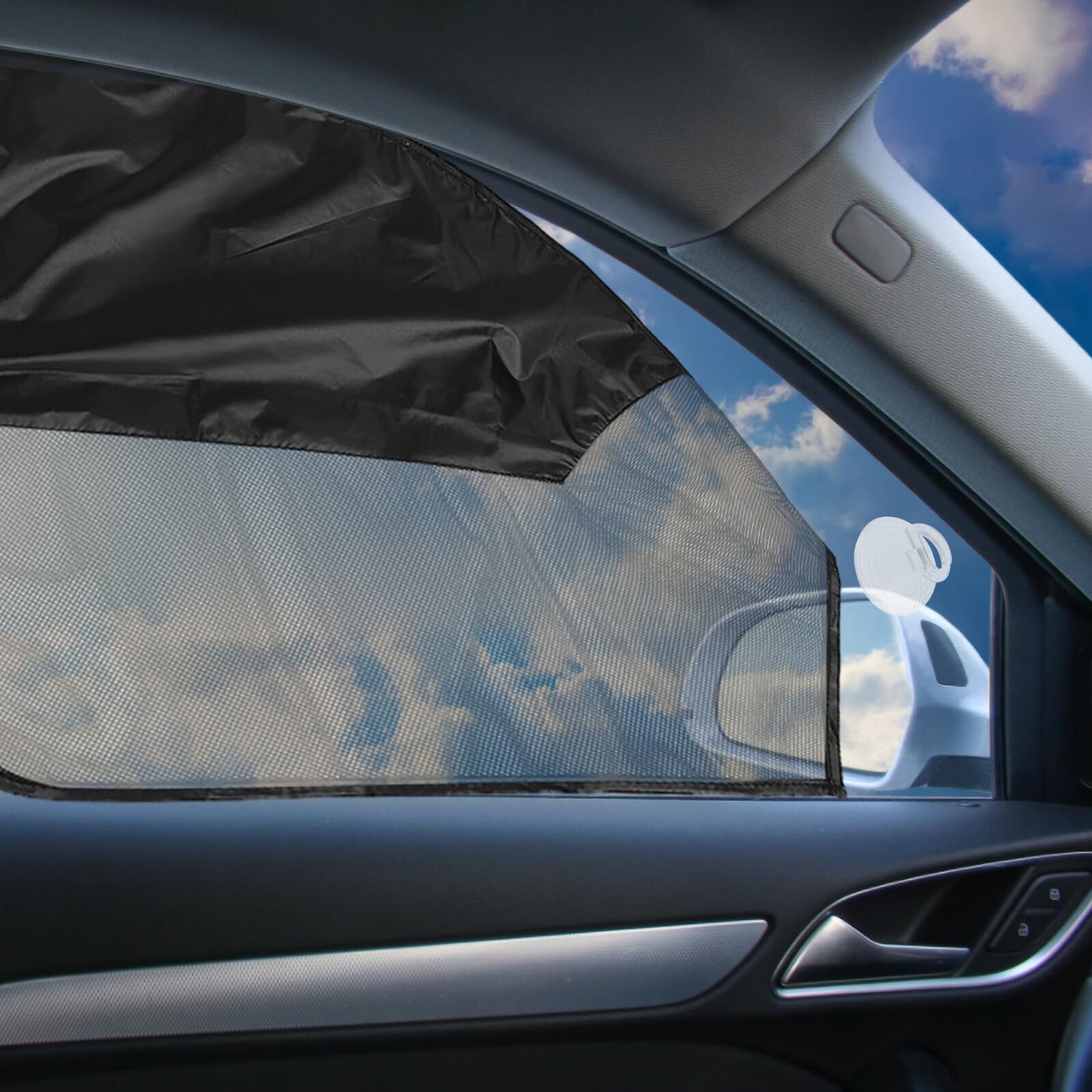 Cabilock 400 Ventosas de Plástico Transparentes para Parabrisas de Coche 3,5 Cm con Anilla de Tiro, Reutilizables y Resistentes al Calor para Parasoles Interiores y Organización