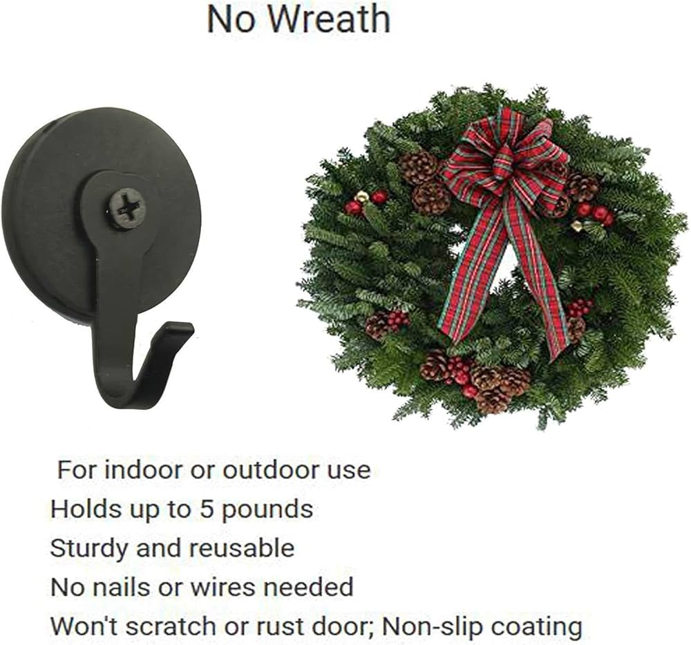 Amazon | スチールドアに磁気シーズナルリースハンガー-リースと装飾を