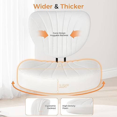 Miniatura 3 de Silla de oficina con patas cruzadas, silla ergonómica cruzada con ruedas, silla de meditación giratoria de 360 en altura ajustable para yoga y TDAH,