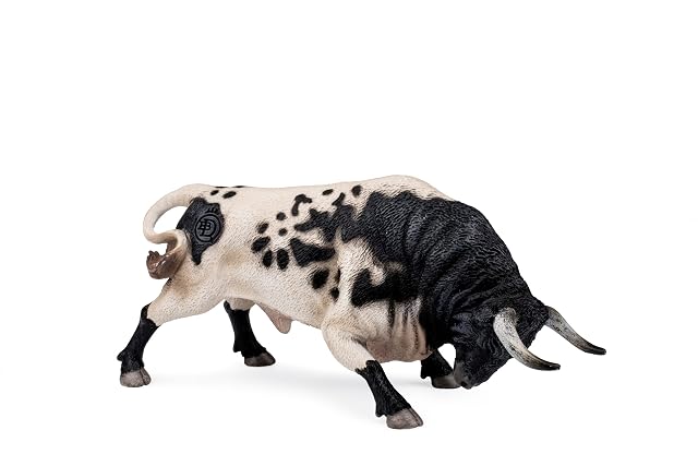 Deqube - Toro Bravo Berrendo Embistiendo - Figura Coleccionable - Tamaño 17x8x4,2 cm - Modelo 90110104