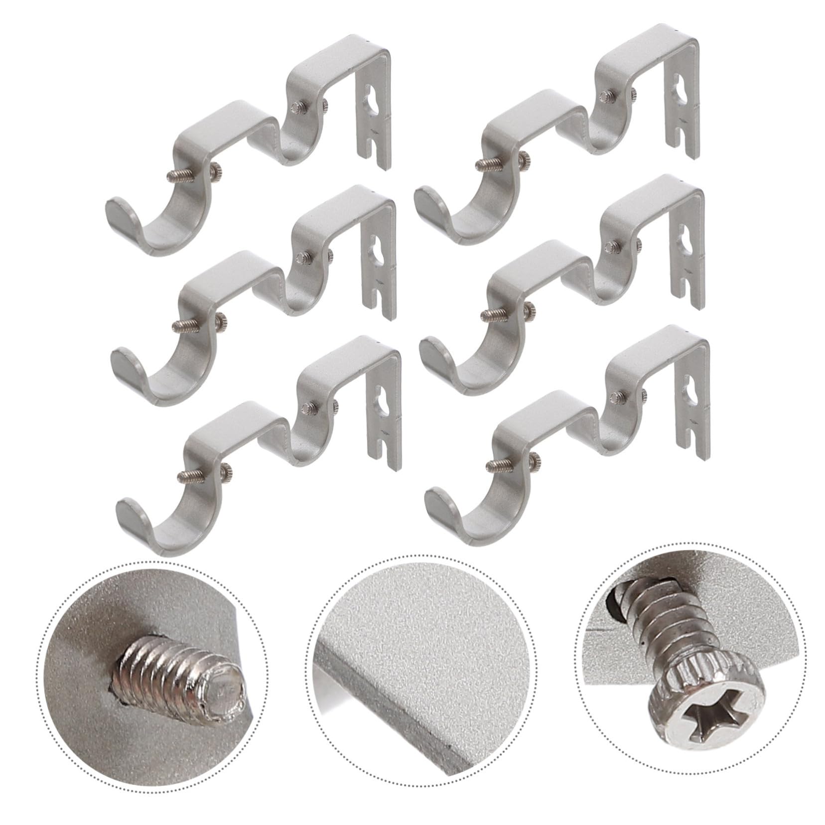 Cabilock 6pièces Supports de Tringle à Rideaux Réglables pour Fixation Murale Lot de Supports Centraux Métal pour Tringles Rideaux