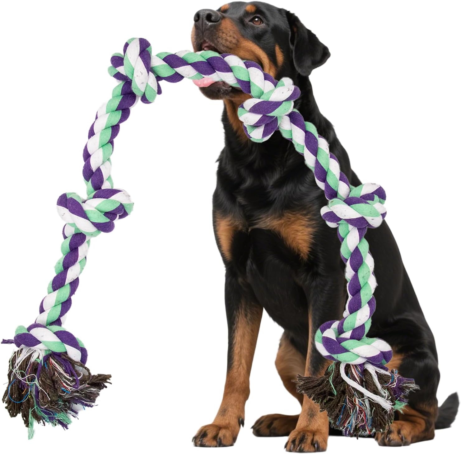 Dog Rope Toy for Large Dogs, 42 Inch, 6 Knot XL | Aggressive Chewers, Heavy Duty Indestructible, Tug of War, Big Giant & Medium Breeds, Strong Tough Durable Cotton