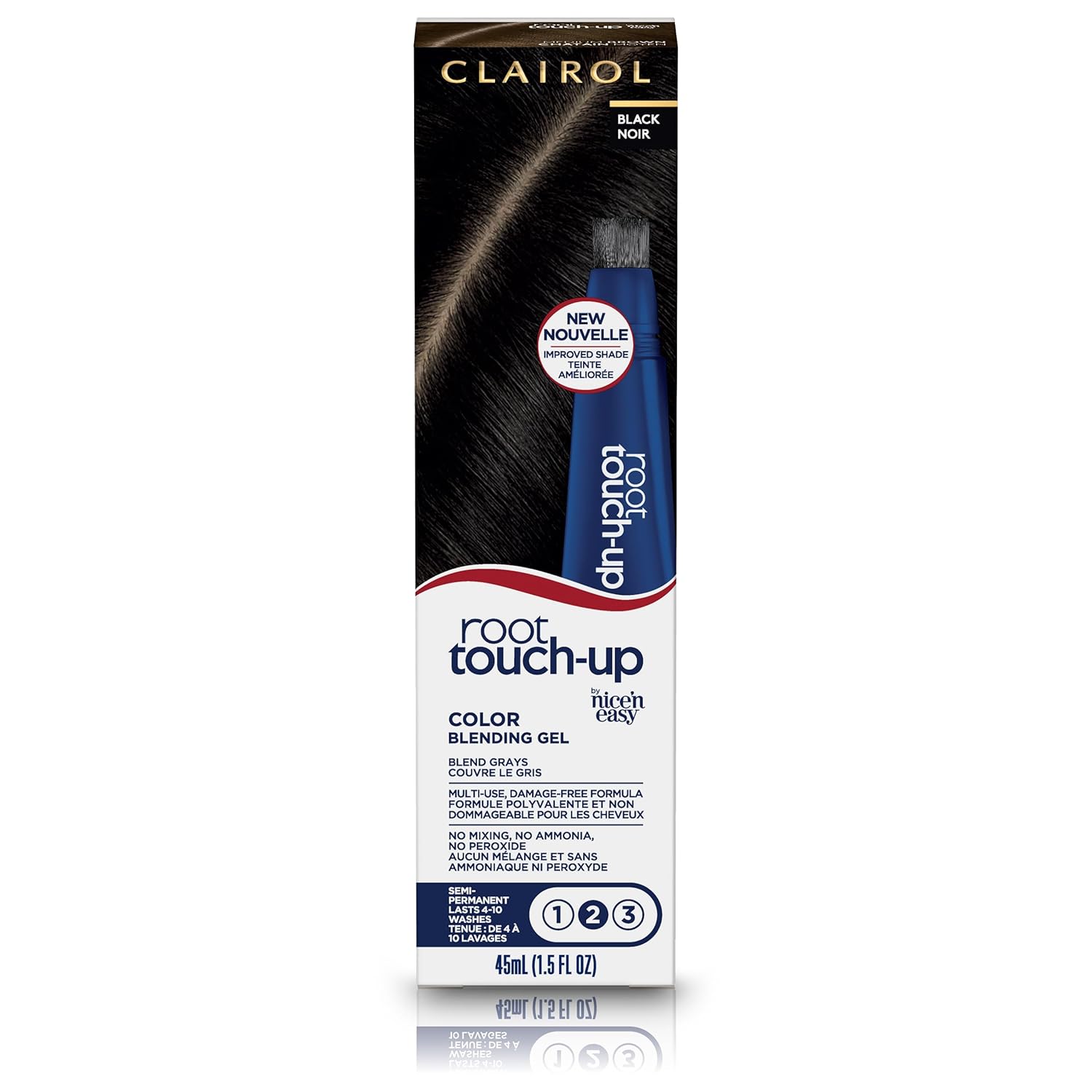 Clairol Root Touch-Up Semi-Permanent Hair Color Blending Gel, 2 Black, Pack of 1 Clairol Root Touch-Up Semi-Permanent Hair Color Blending Gel, 2 Black, Pack of 1