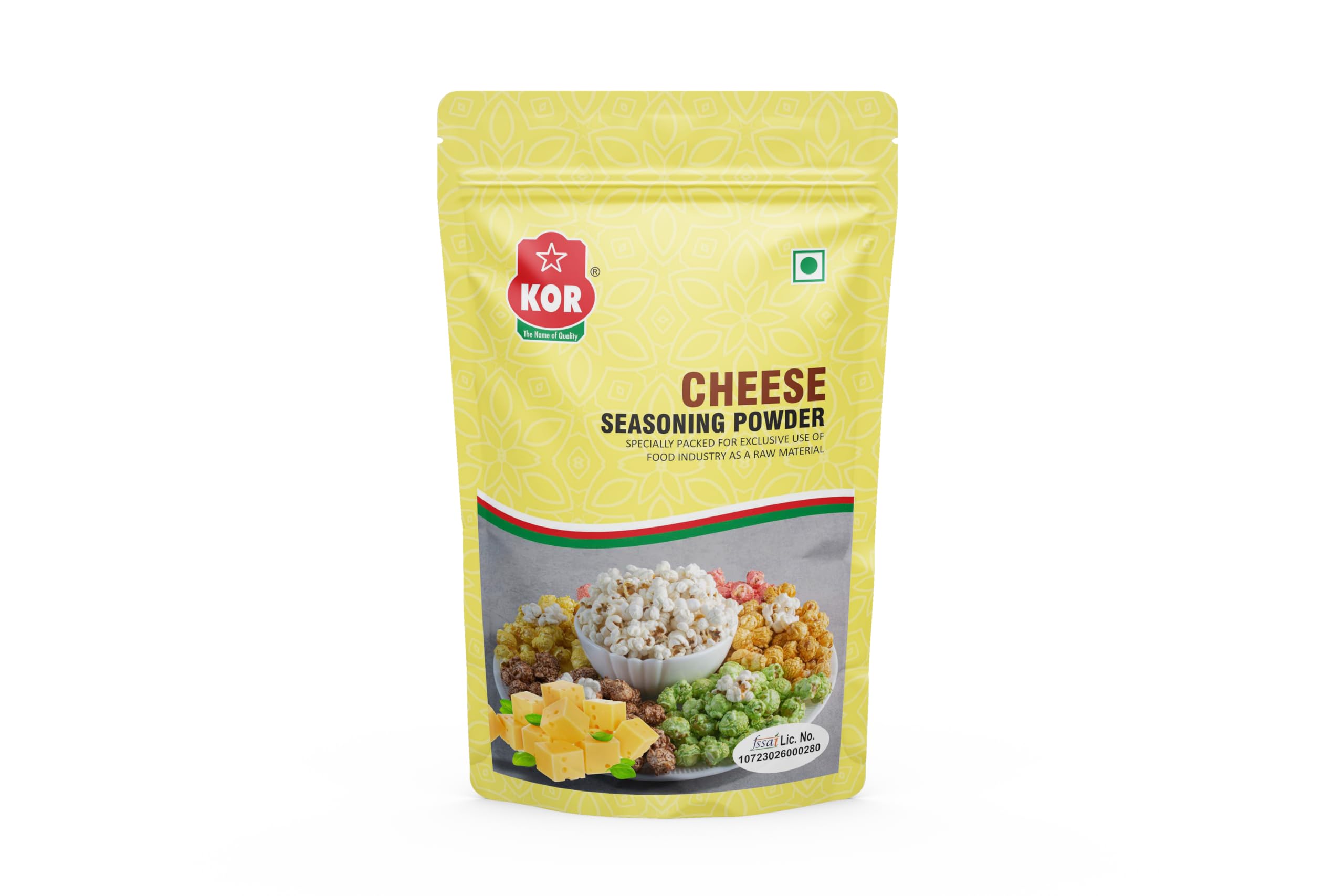KOR Cheese Seasoning Powder for Popcorn/Cheddar Cheese Seasonong Powder for Pasta, Pizza, French Fries, Nachos & Popcorn/Gourmet Sprinkle for Snacks & Cooking (400g) Pack of 1