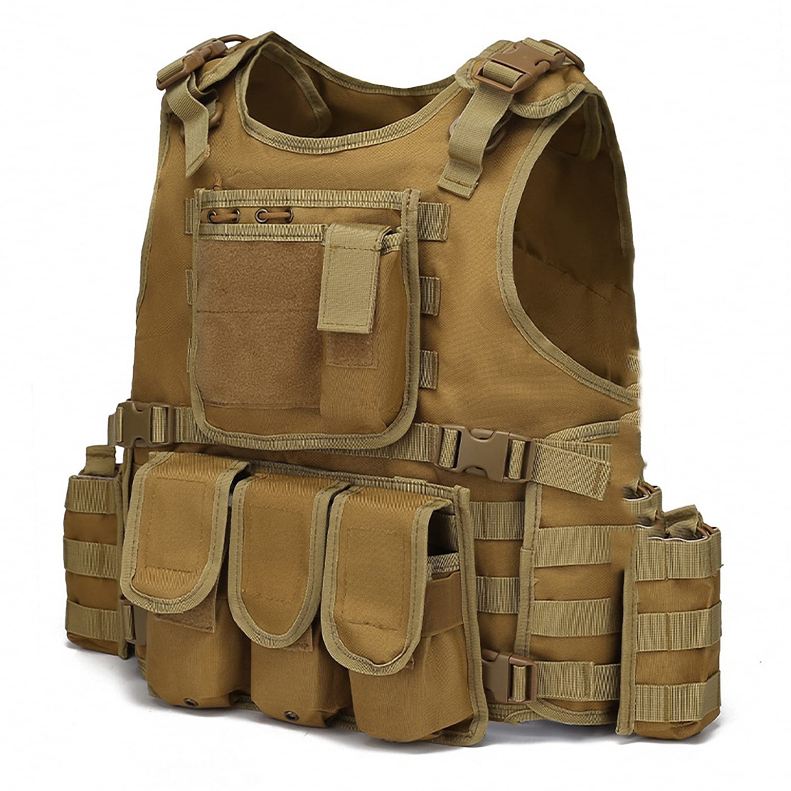 Gilet tattico Leggero,platecarrier Combattimento Vero e Proprio per addestramento all'aperto sul Campo,Giubbotto Pettorina da tiro CS-Fan Militare,Gioco di Sopravvivenza